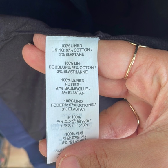 J. Crew 100% linen navy blue blazer suit jacket women's size 4 - Picture 4 of 6